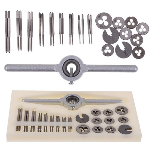 Generic 31PCS Mini Metric Tap and Die Set, HSS, M1.0-M2.5, with Wrench, Tap Sleeve, Storage Box
