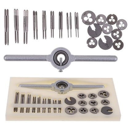 Generic 31PCS Mini Metric Tap and Die Set, HSS, M1.0-M2.5, with Wrench, Tap Sleeve, Storage Box