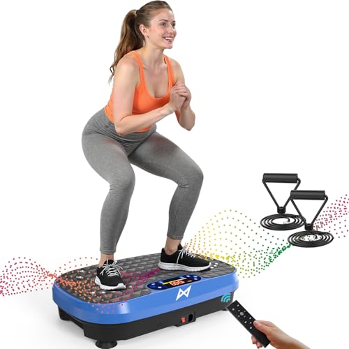 AXV Vibration Plate Exercise Machine Fitness Platform Body Vibrating Board - color: BASIC.BLUE