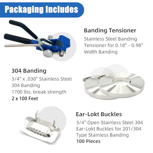 Banding Strapping Kit, 304 Stainless Steel Cable Tie Banding Tools