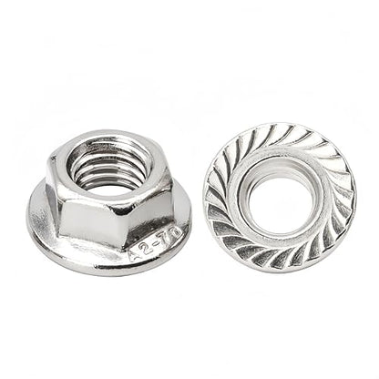 220pcs M3*0.5 Serrated Flange Nuts, 18-8(304) Stainless Steel DIN6923 Compliant, Hex Serrated Flange Lock Nuts Anti-Slip for US Industrial Automotive Construction Mechanical - size: M3 220pcs, style: Metric