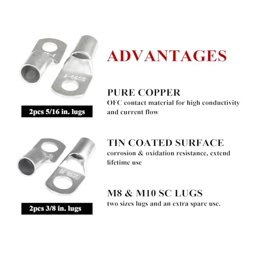 2 Gauge Battery Welding Cable, Black, 2 Feet - color: Black, size: 2 Feet Each w/o Cable Sleeve