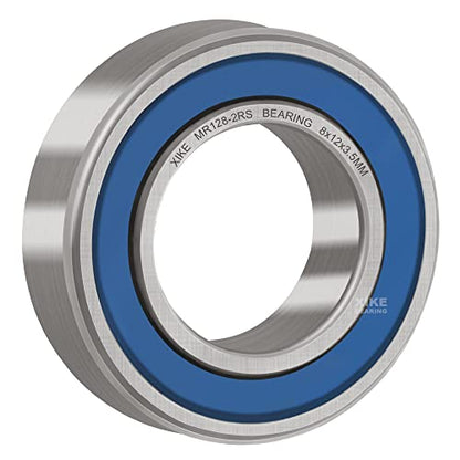 XIKE 10 Pcs MR128-2RS Bearings 8x12x3.5mm, Double Rubber Seals. - size: MR128-2RS 8x12x3.5mm