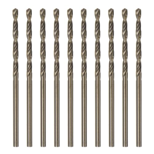HARFINGTON 10pcs Cobalt Jobber Drill Bits 2.2mm / 0.087" M35 High Speed Steel HSS Twist Drilling Bit Tool for Stainless Steel Copper Wood Plastic and Other Hard Materials - size: 2.2mm