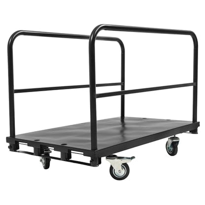 Truck Cart 42x24 inch Platform Lumber Drywall Flat Dolly Cart with - size: Black