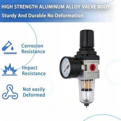 LTPC 1/4" NPT Compressed Air Filter Regulator Combo Piggyback(AW2000-02)