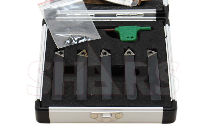 Shars (5 Pcs) 3/8" Indexable Carbide Turning Tool Set 404-1040 P] - size: 3/8" 404-1040