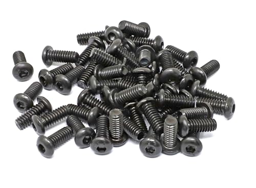 iexcell 50 Pcs 1/4-20 x 5/8" Alloy Steel 10.9 Grade Hex Socket Button Head Cap Screws Bolts Kit, Black Oxide Finish - size: 1/4-20 x 5/8"