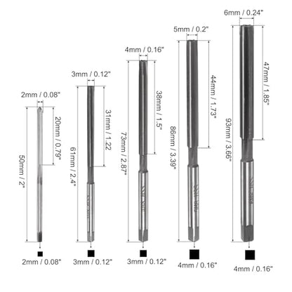 uxcell 9pcs Hand Reamers Set 2mm 3mm 4mm 5mm 6mm 7mm 8mm 9mm 10mm H8 Metric Alloy Steel Reamer Bit Straight Flutes Steel Cutting Tool for Metal Wood Hole Reaming