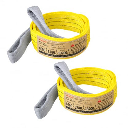 3 Ton Polyester Lifting Sling, 6600 lb, 3 in x 6.5 ft, 2 Pack - size: 6.5 ft (2 m)