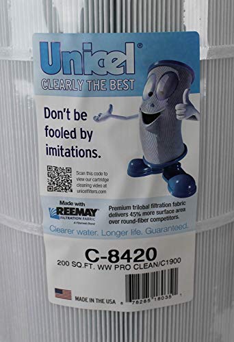 Unicel C-8420 200 Square Foot Media Replacement Pool Filter Cartridge with 236 Pleats, Compatible with Hayward Pool Products and Waterway