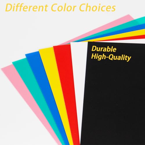 10 Pcs 8”X8” White Opaque Rigid Plastic Sheet, 0.02 inch Thick PVC Sheet 200mm x 200mm for Office DIY Cutting - color: White