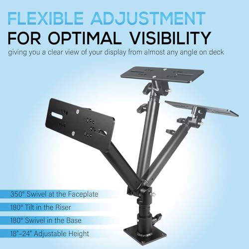 Universal Marine Monitor Mount 350° Swivel 18"–24" Adjustable Height Black - color: Black