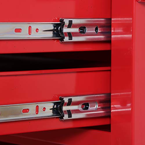 Tool Chest Heavy Duty Cart Steel Rolling Tool Box 5 Drawer Cart (TZ35 Red) - color: Red
