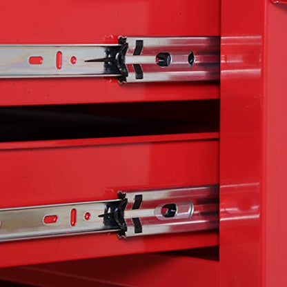 Tool Chest Heavy Duty Cart Steel Rolling Tool Box 5 Drawer Cart (TZ35 Red) - color: Red