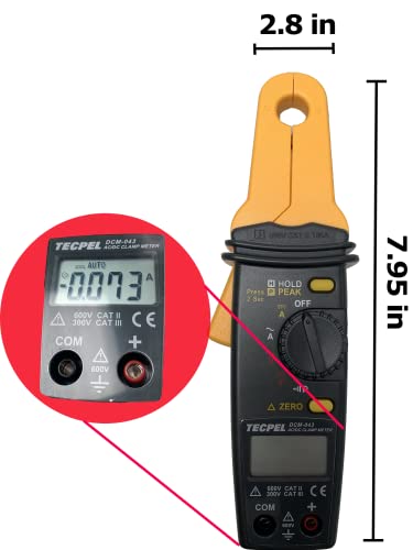 TECPEL DCM-043 Digital AC/DC clamp meter, clamp transmitter, high resolution of 1mA