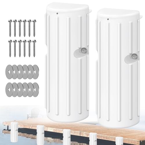 Dock Bumpers, Boat Dock Bumper Fender for Edge & Side, Marine-Grade PVC Fenders Guards for Docking, UV-Resistant, Edge Protection & Dock Guard, Includes 304 Stainless Hardware - 2PACK White - style: 2PACK-WHITE