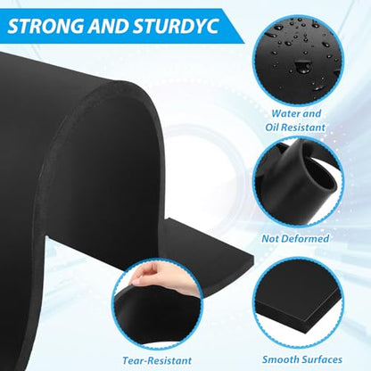 CYEAH 2 Rolls Rubber Sheet, 1/4" Thick X 4" Wide X 10' Long Solid Rubber Strips Roll PadInsulation, Rubbers Rolls for Gaskets DIY Material, Supports, Leveling, Sealing, Bumpers, Abrasion, Flooring