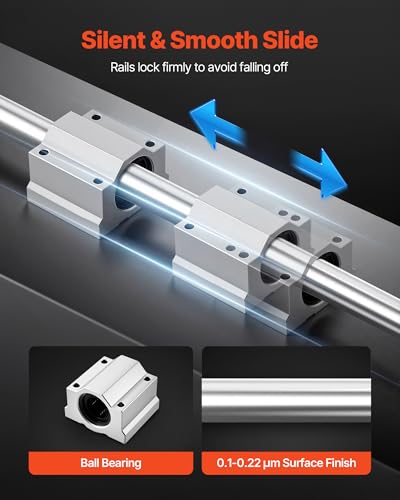VEVOR Linear Rail Kit, SFC25, 2Pcs 1000 mm (39.4 inch) Linear Motion Guide Rails and 4Pcs Bearing Slide Blocks, for DIY Engraving Machine Lathe Milling Machine Slides, DIY Training Rocker Plate - size: SFC 25-1000mm