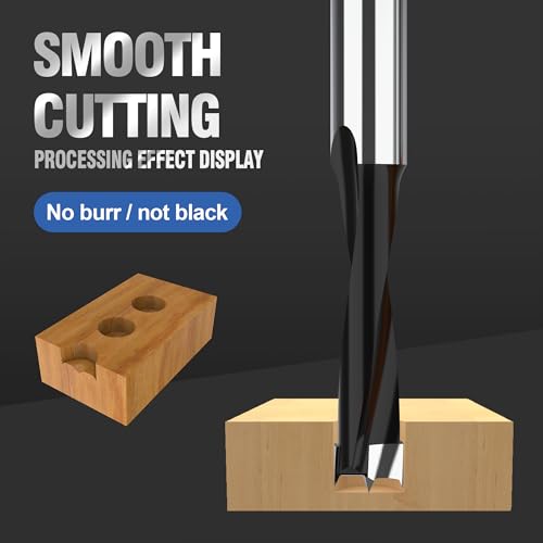 HUHAO 4mm Carbide Tipped Brad Point Boring Bit, Right Hand Dowel Drill Bits - size: 4mm Dia x 70mm Long x 10mm Shank R