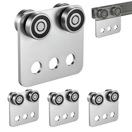 VEVOR 4 Wheel Trolley Assembly Rollers, 4 Pcs 1100 lbs Load, Dual Bearing Trolley Assembly for 1-5/8" Wide and All 1-5/8" or Taller Strut Channel, Heavy Duty Sliding Track System for Warehouse Garage