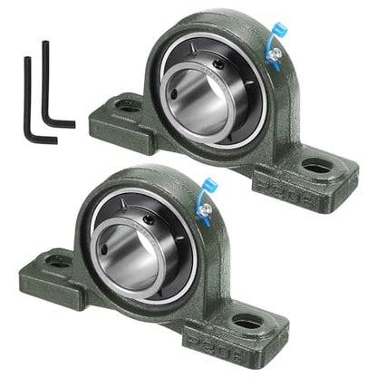 uxcell 2pcs UCP209-28 Pillow Block Bearings 1-3/4 inch Bore Self Alignment, Solid Cast Iron Base Mounted Chrome Steel Bearings - size: UCP209-28