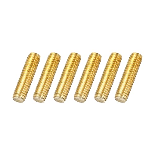 MECCANIXITY 6Pack M6x25mm Fully Threaded Rod Brass Right Hand All Thread - size: M6x25mm
