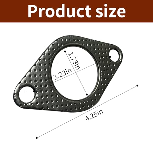 2 PCS Car Exhaust Gasket,1.73 Inch Reinforced High Temperature Gasket Exhaust Flange Gasket Car Accessories,Catalytic Converter Gasket,Exhaust Flange Gasket for Most Trucks Cars - size: 1.73 In