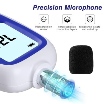 Decibel Meter, Portable SPL Meter (Sound Pressure Level Meter), Digital Noise Meter, Range 30-130dB(A) db Meter, Noise Volume Measuring Instrument