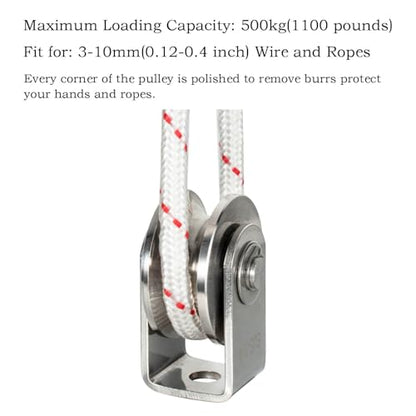 Cable Pulley Wheel Heavy Duty, Fixed Pulley Block, Bearing Inside, for Pulley System Gym Equipment, Lifting, Winch, Loading 1000lb 1Pack - style: pulley wall-mounted