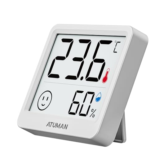 ATuMan Mini Digital Hygrometer Indoor Thermometer with Temperature and Humidity Monitor for Bedroom, Reptile Tank, Guitar Case, Greenhouse and Cellar Closet, Fahrenheit or Degree Celsius - style: TH mini