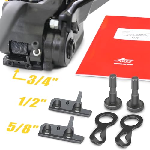 Packaging Metal Steel Strapping Banding Tool Machine for Steel Strap Integrates Functions of Tensioner Crimper and Cutter Sealless Combination (A333-3/4") - style: A333-3/4"