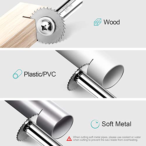 7PCS Rotary Drill HSS Saw Blades,with /4" Hex Shank & 1/8" Round Shank - style: 9PCS(2*Shank+7*Blades)