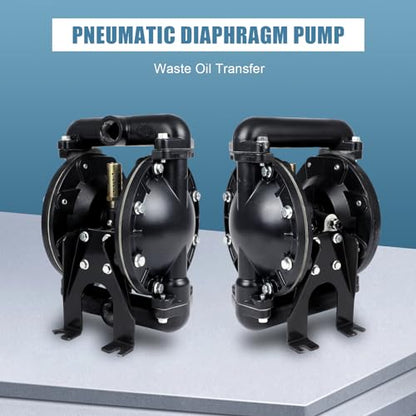 AODD Pump 1 Inch Outlet 35 GPM Air Operated Double Diaphragm Pump，QBY4-25L - color: Black, size: QBY4-25L