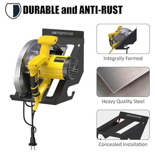 UNITEDPOWER Circular Saw Holder, Wall Mount Storage Rack Organizer for Workshop, Shed, Garage, Home, Fit Most of Circular Saw