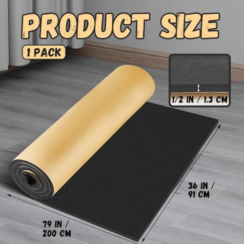 1 Pc 36 x 79 x 1/2 Inch Large Closed Cell Foam, Marine Foam Roll, Black - size: 36 x 79 x 1/2 Inch