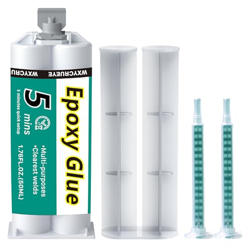 5 Minute Epoxy Glue All Purpose | Fast Cure Clear Epoxy Resin Adhesive for Plastic, Metal, Wood, Ceramic & Fiberglass | Two Part epoxy Glue