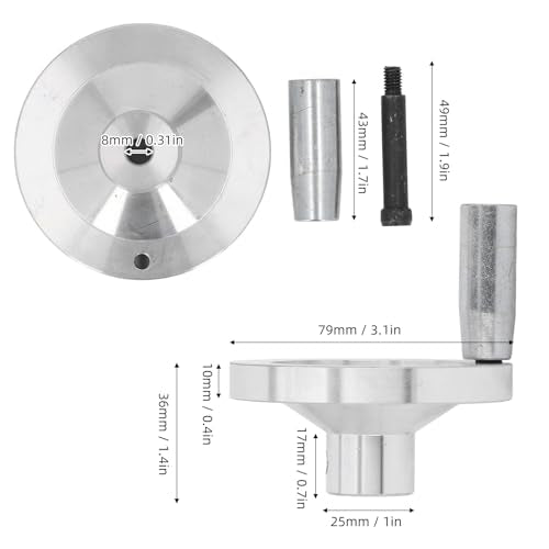 Mini Lathe Handwheel CNC Aluminum Alloy Hand Wheel, with Handle for Internal Chamfered Hole,Compact CNC Machining Technology