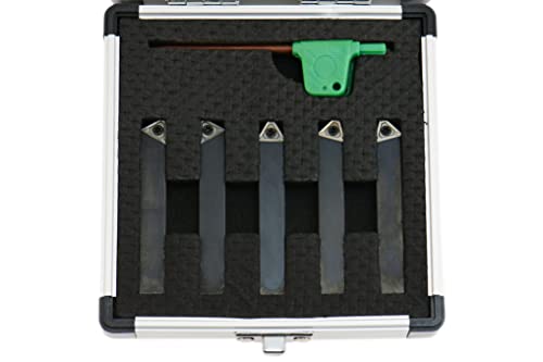 Shars (5 Pcs) 3/8" Indexable Carbide Turning Tool Set 404-1040 P] - size: 3/8" 404-1040