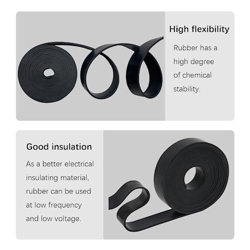 Solid Rubber Strip Roll 1/8 (.125)" Thick X 1" Wide X 10'Long - size: 1"X10'X1/8, style: No Adhesive