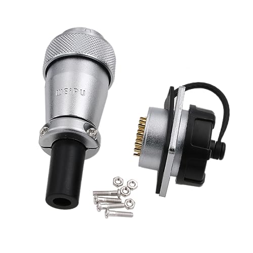WS24 19 Pin Aviation Circular Power Electrical Connector 5A 500V Male Cable Plug + Female Panel Socket Dustproof Industrial Metal Shell - size: 19 pin 5A