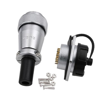 WS24 19 Pin Aviation Circular Power Electrical Connector 5A 500V Male Cable Plug + Female Panel Socket Dustproof Industrial Metal Shell - size: 19 pin 5A
