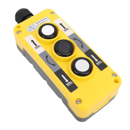 Hoist Crane Push Button Switch with 3 Buttons, IP68 Crane Pendant Control Station, Industrial Equipment Control Switch for Automation System