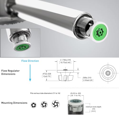 Neoperl PCW-02 Turbine Flow Regulator Silicone 1.0 to 2.5 gpm for use with shower handles, bibs and pillar taps Any 1/2"" Threads 13 1310 (Lilac 2.0 GPM) - color: Lilac 2.0 GPM
