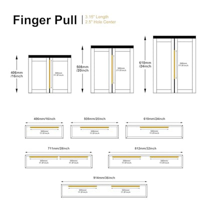 Brushed Brass Edge Finger Tab Pull for Cabinets Kitchen Concealed Aluminum Bathroom Closet Handles Bar Drawer pulls 10Pack 11.81inch 300mm Overall Length Easy to Install - color: Brushed Brass, size: 10"Hole Center 11.81" Overall Length