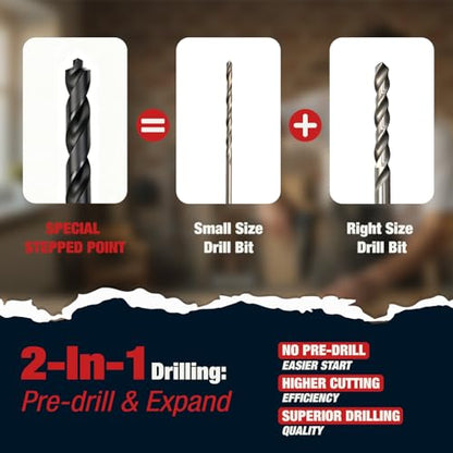 ANGELSWORD 3/16" Drill Bit for Metal Hardened,M35 Cobalt,TiAlN Coat,10pc - size: I. 3/16“-10 pc