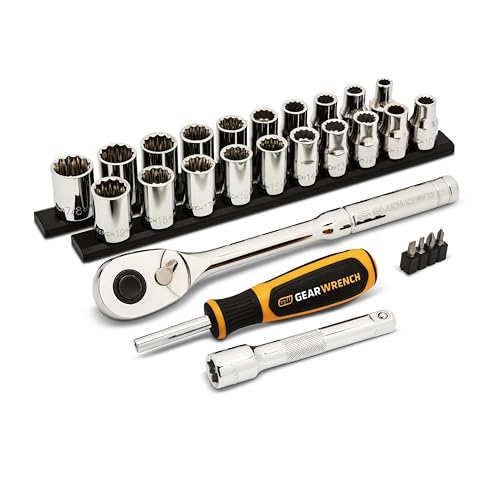 GEARWRENCH 27 Pc 1/2" Dr 12 Pt SAE/mm Mechanics Hand Tool Set | GWXSCBMTS12 - style: 27 Piece