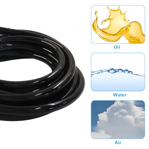 16ft 12mm OD x 8mm ID Pneumatic Tubing Pipe, (Black) - color: Black, size: 12mm OD x 8mm ID