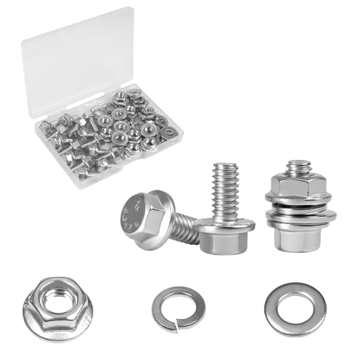 15 Sets 1/4-20 x 1/2" Flanged Hex Head Bolts Kits - size: 1/4-20 x 1/2"