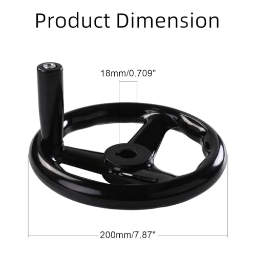Crank Handle, Hand Wheel, Table Saw Parts, 3 Spoked Durable Lathe Handwheel with Handle for Woodworking, Metalworking, DIY Projects and Machine Tool Accessories